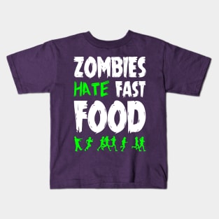 Zombies hate fast food Kids T-Shirt